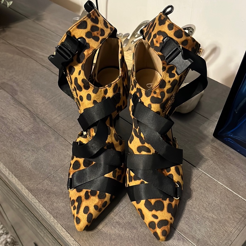 Leopard print boots